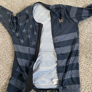 Men’s medium Wattie Ink blue American flag bike/triathlon jersey